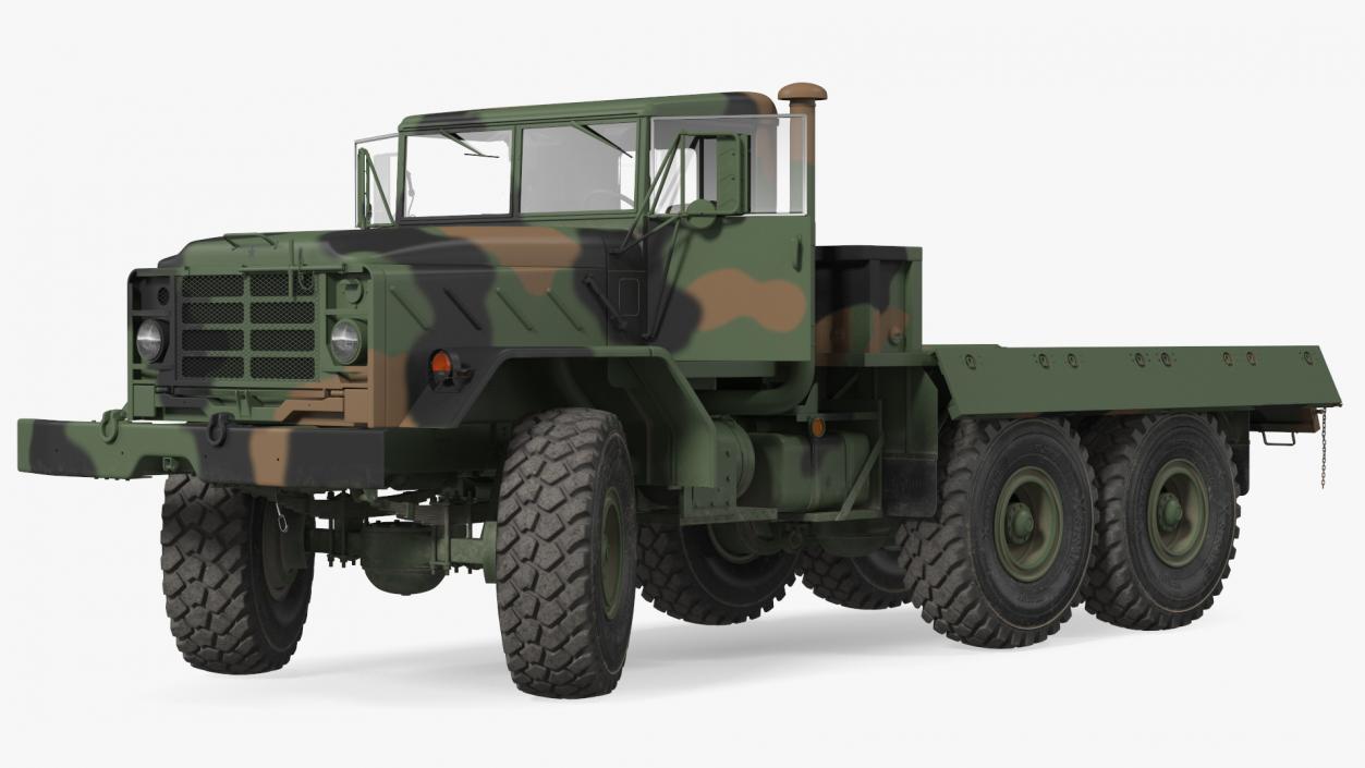 3D M939 Military Cargo Truck Green Rigged model