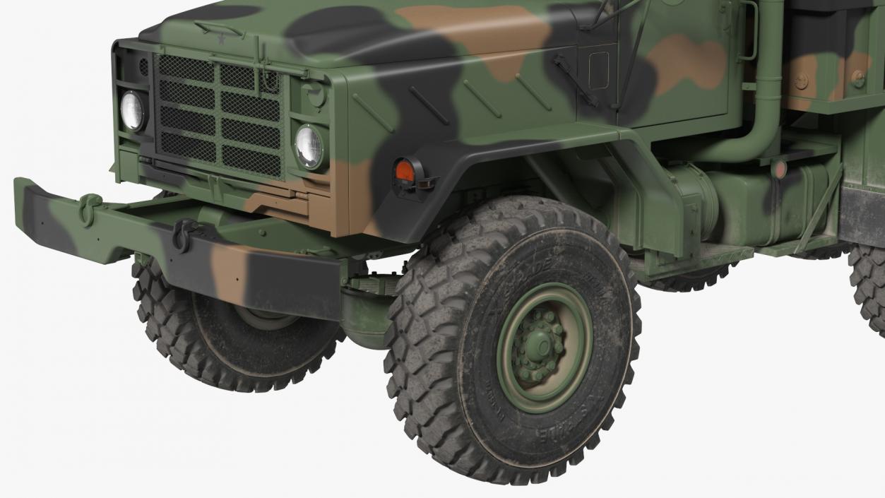 3D M939 Military Cargo Truck Green Rigged model