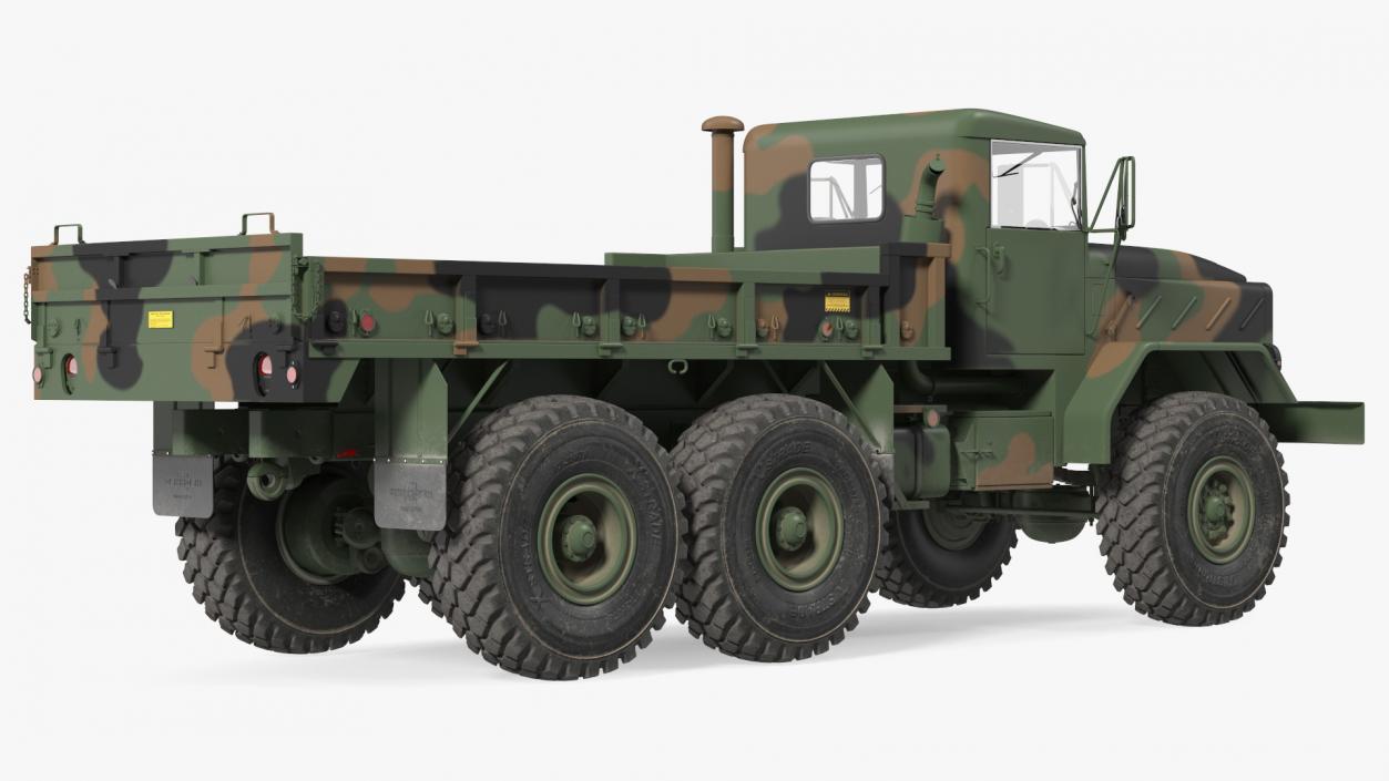 3D M939 Military Cargo Truck Green Rigged model