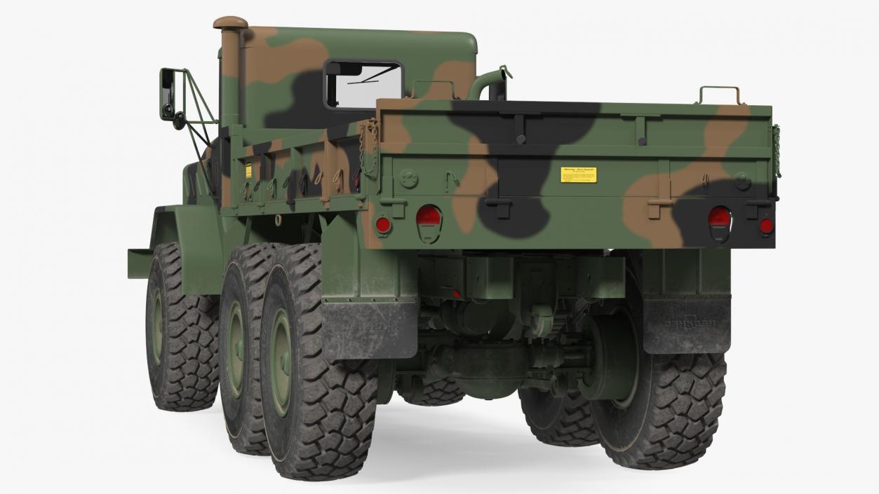 3D M939 Military Cargo Truck Green Rigged model