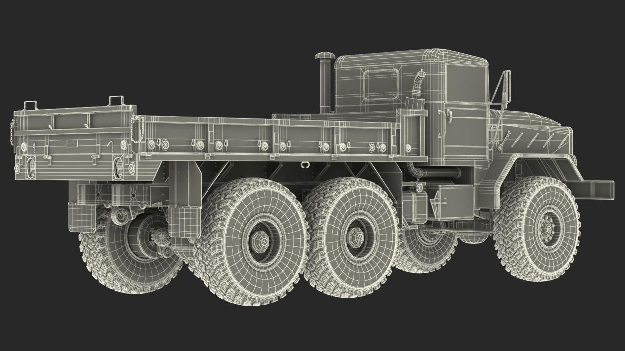 3D M939 Military Cargo Truck Green Rigged model