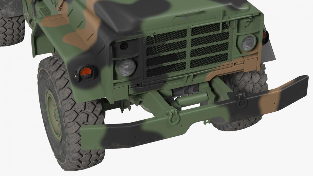 3D M939 Military Cargo Truck Green Rigged model