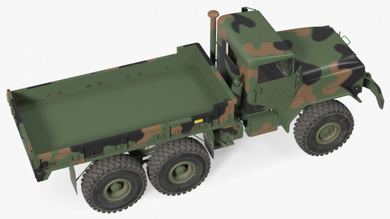 3D M939 Military Cargo Truck Green Rigged model