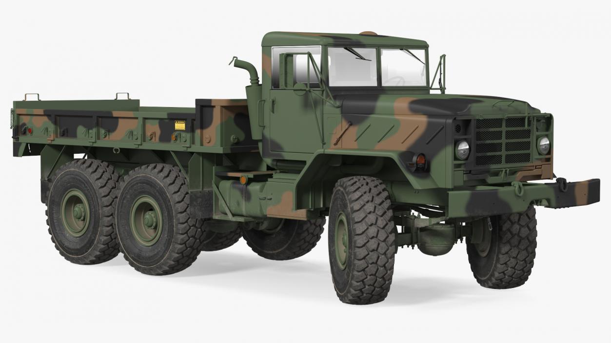 3D M939 Military Cargo Truck Green Rigged model