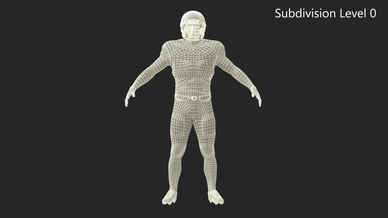 3D Red Uniform Football Player Rigged for Cinema 4D model