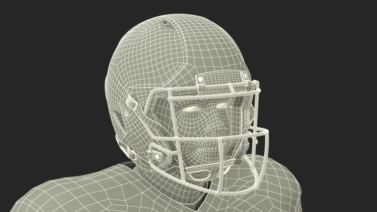 3D Red Uniform Football Player Rigged for Cinema 4D model