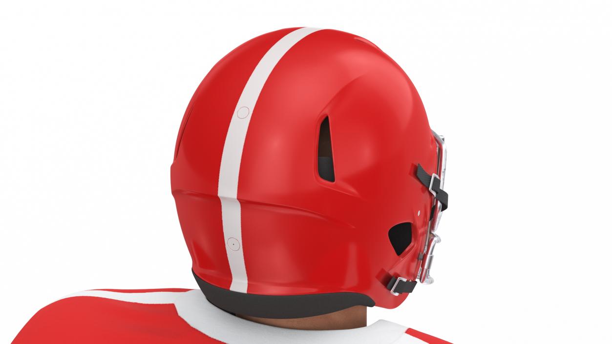 3D Red Uniform Football Player Rigged for Cinema 4D model