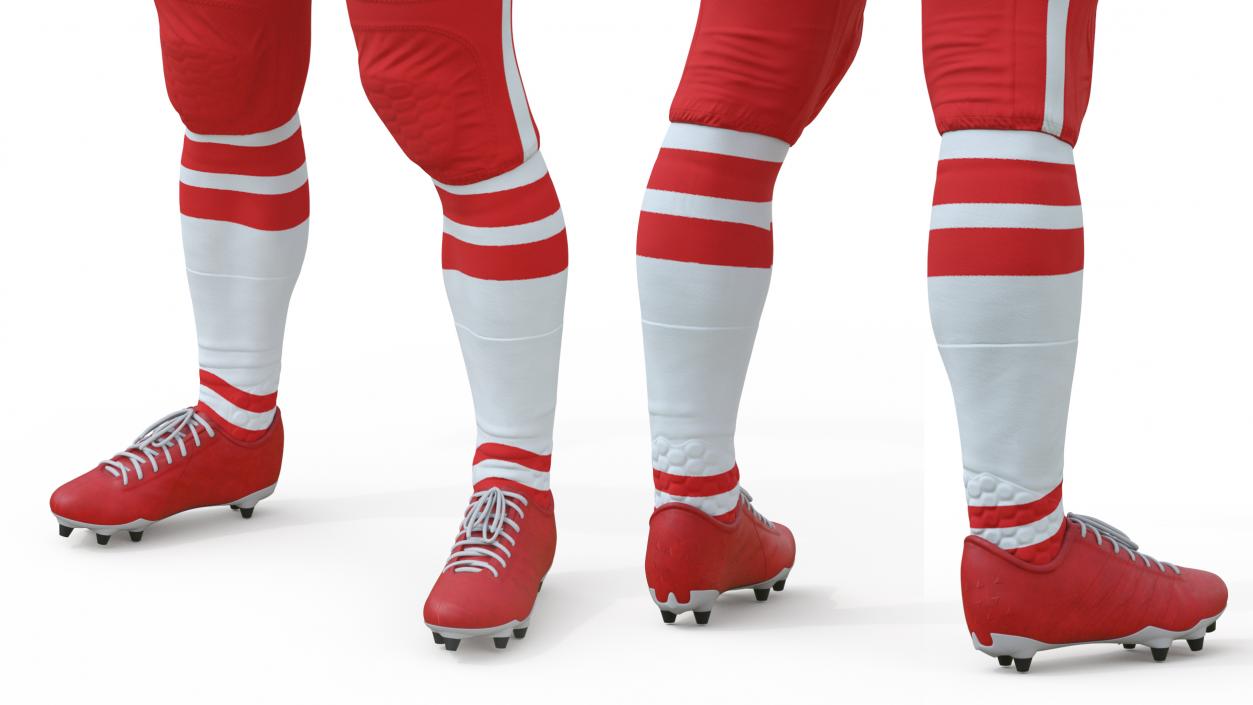 3D Red Uniform Football Player Rigged for Cinema 4D model