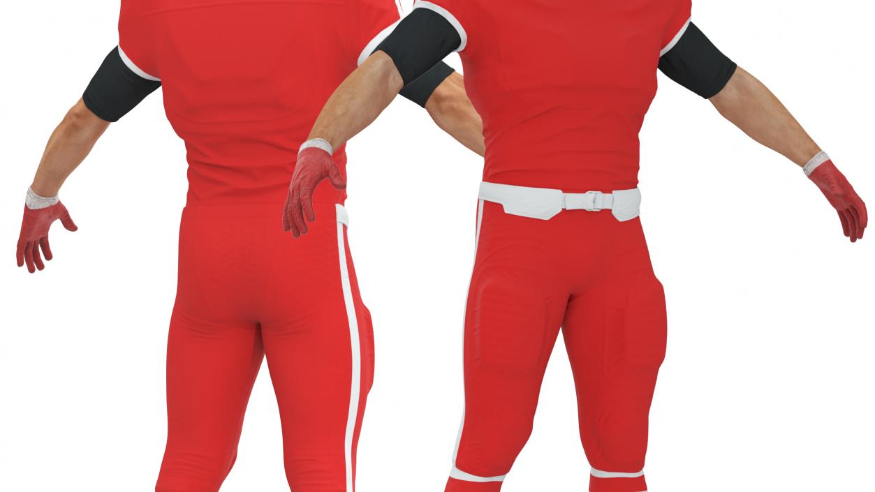 3D Red Uniform Football Player Rigged for Cinema 4D model