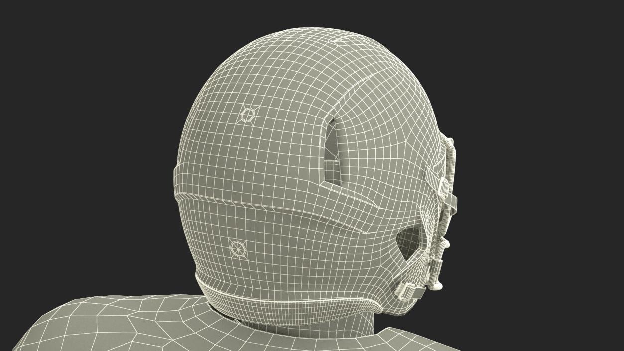 3D Red Uniform Football Player Rigged for Cinema 4D model