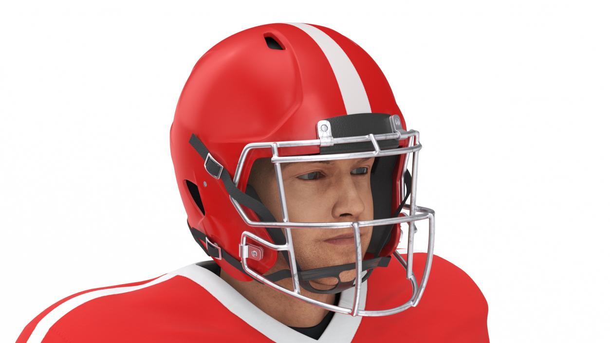 3D Red Uniform Football Player Rigged for Cinema 4D model