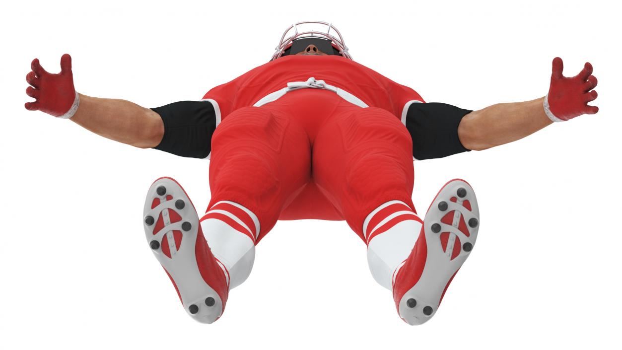 3D Red Uniform Football Player Rigged for Cinema 4D model