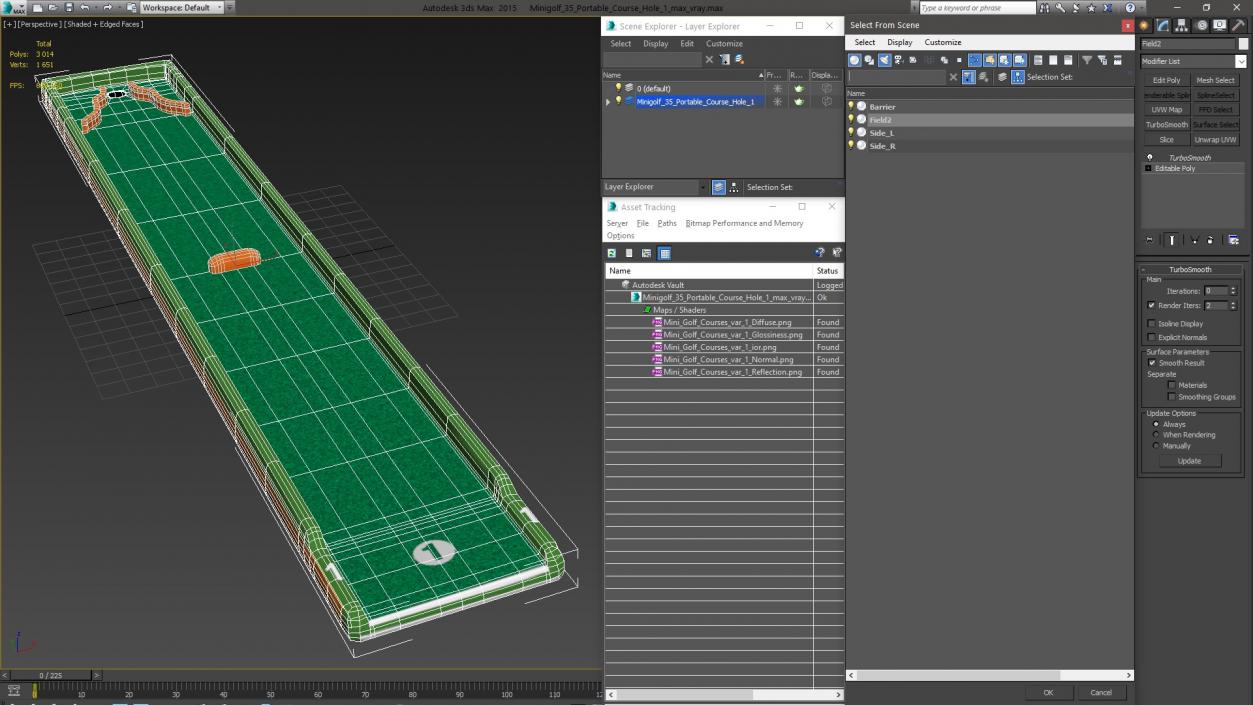 Minigolf 35 Portable Course Hole 1 3D model