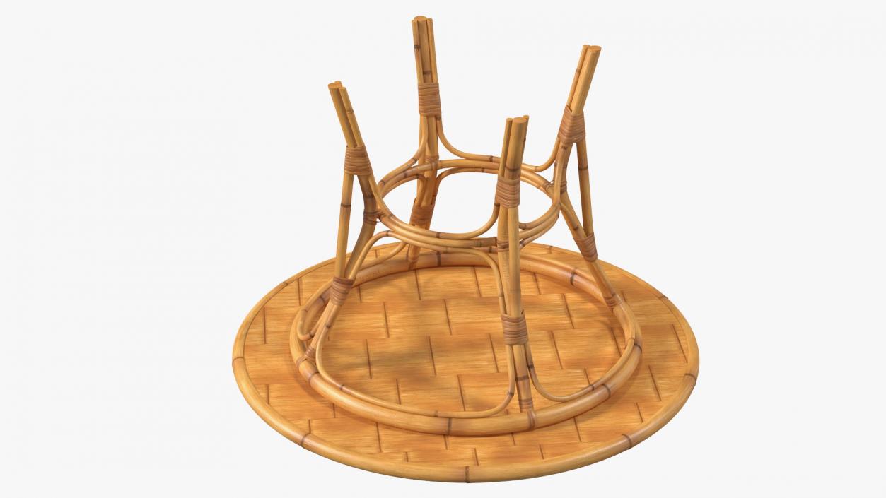 3D model Round Bamboo Tables Collection