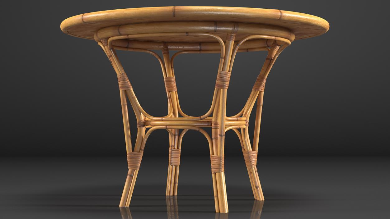 3D model Round Bamboo Tables Collection