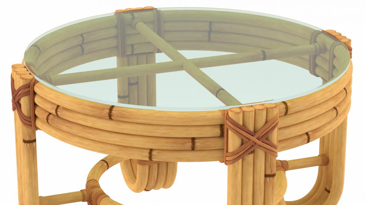 3D model Round Bamboo Tables Collection