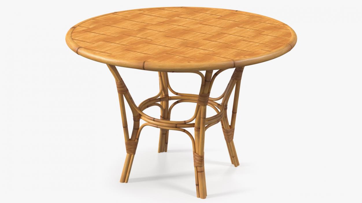 3D model Round Bamboo Tables Collection