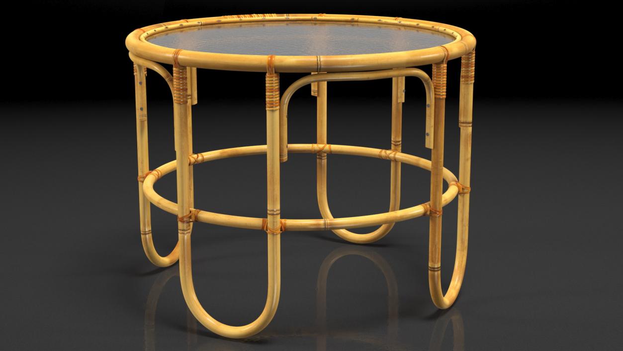 3D model Round Bamboo Tables Collection