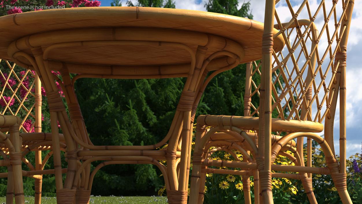 3D model Round Bamboo Tables Collection