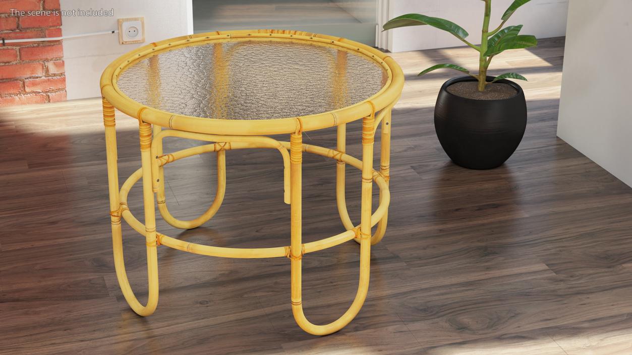 3D model Round Bamboo Tables Collection