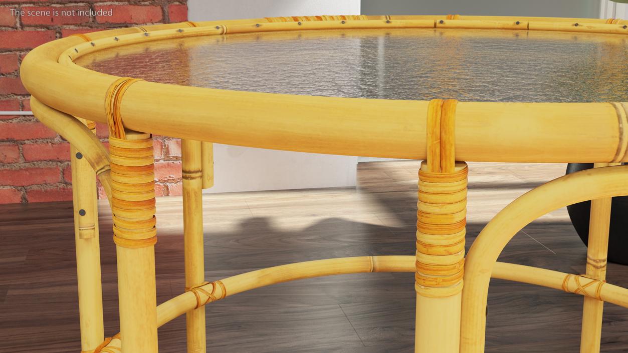 3D model Round Bamboo Tables Collection