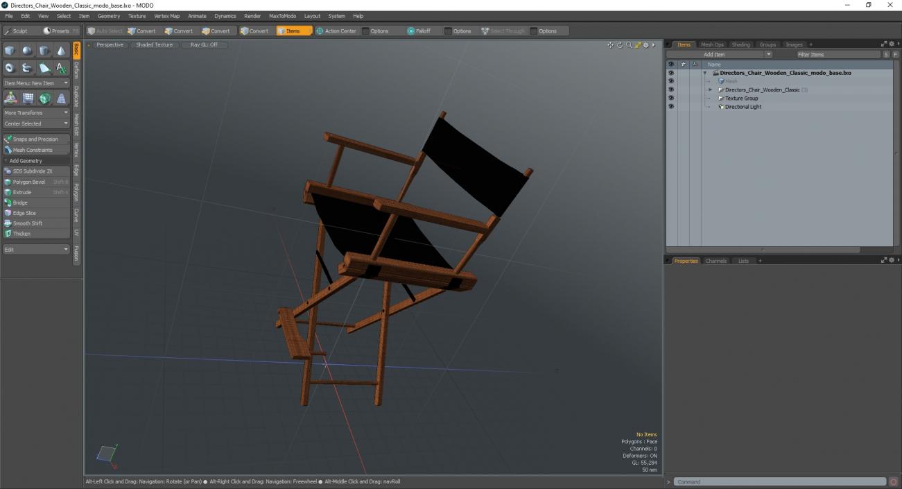 3D model Directors Chair Wooden Classic