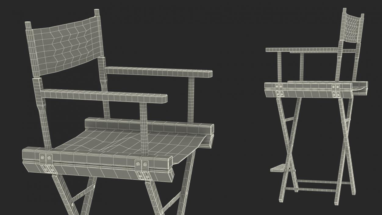 3D model Directors Chair Wooden Classic