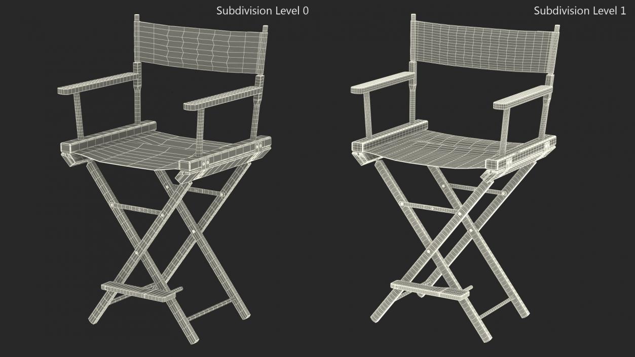 3D model Directors Chair Wooden Classic