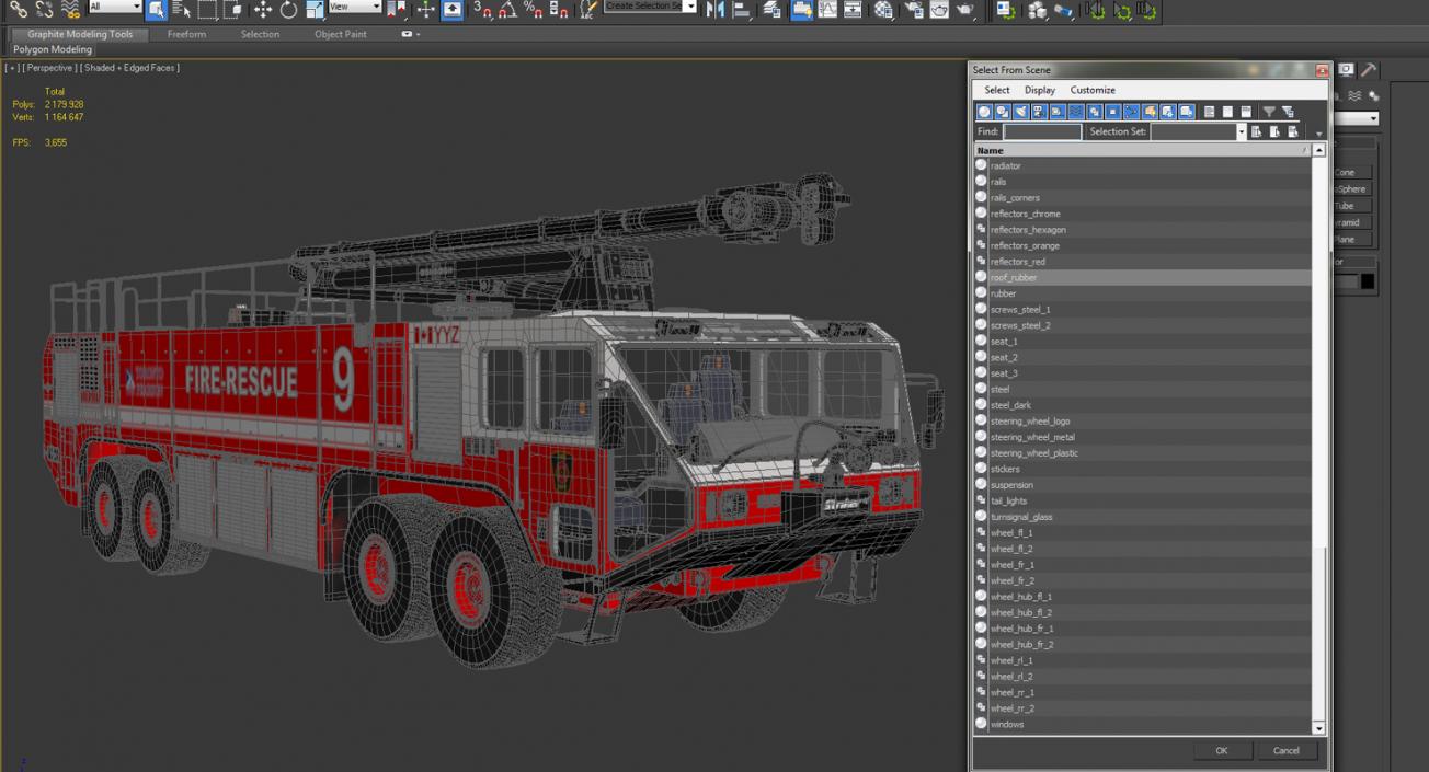 3D model Oshkosh Striker 4500 ARFF Airport Engine