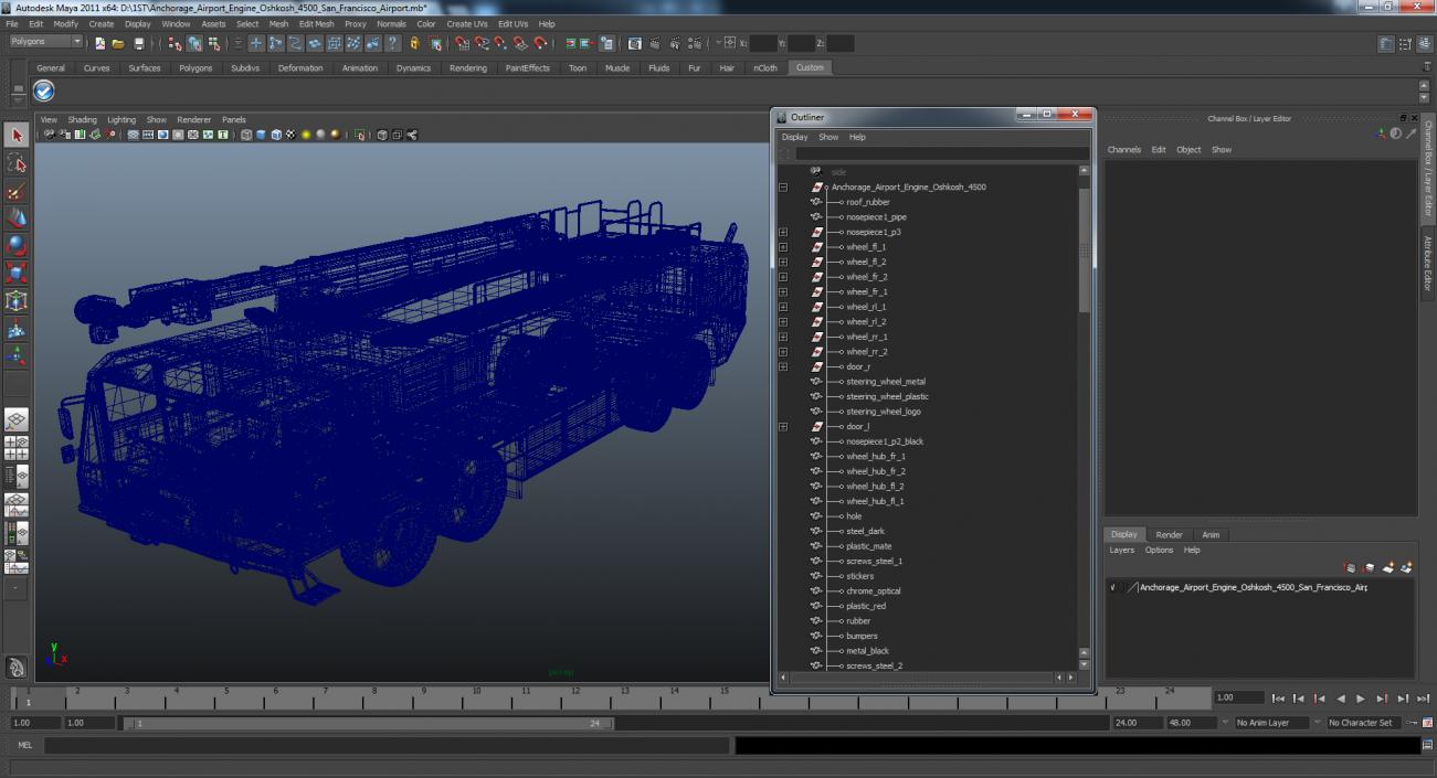 3D model Oshkosh Striker 4500 ARFF Airport Engine