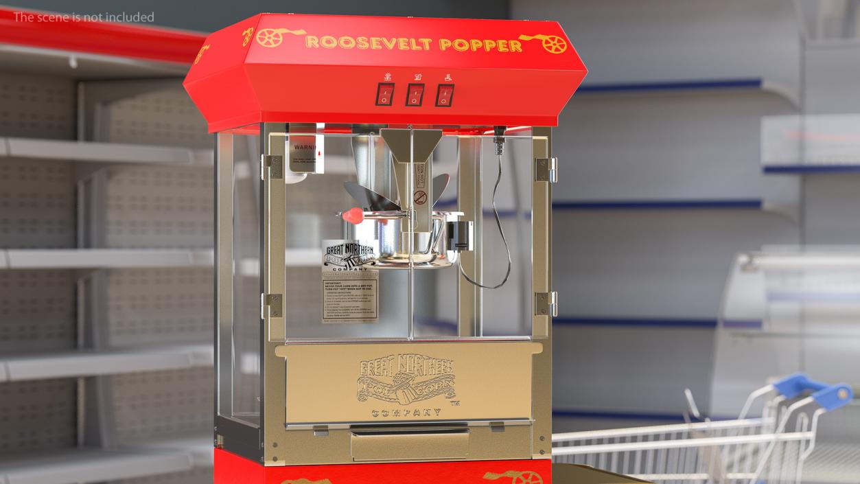 3D Empty Popcorn Machine Great Northern