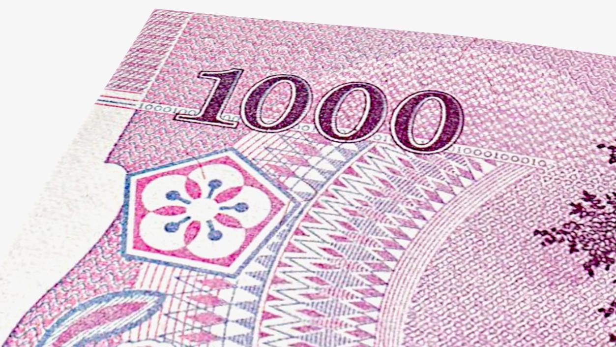 North Korea 1000 Won Banknote 3D model