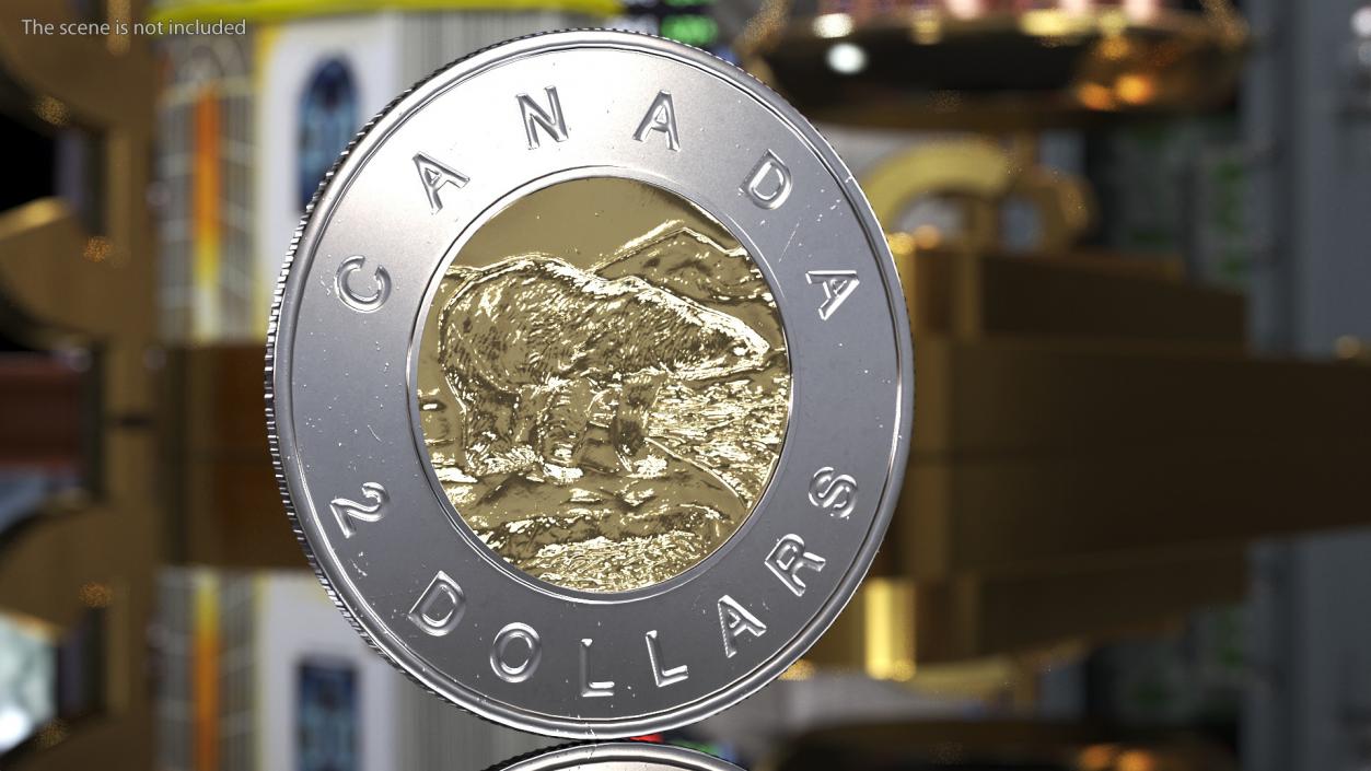 Canadian Dollar Coins Collection 3D