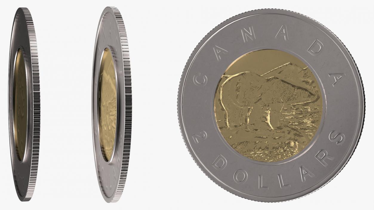 Canadian Dollar Coins Collection 3D