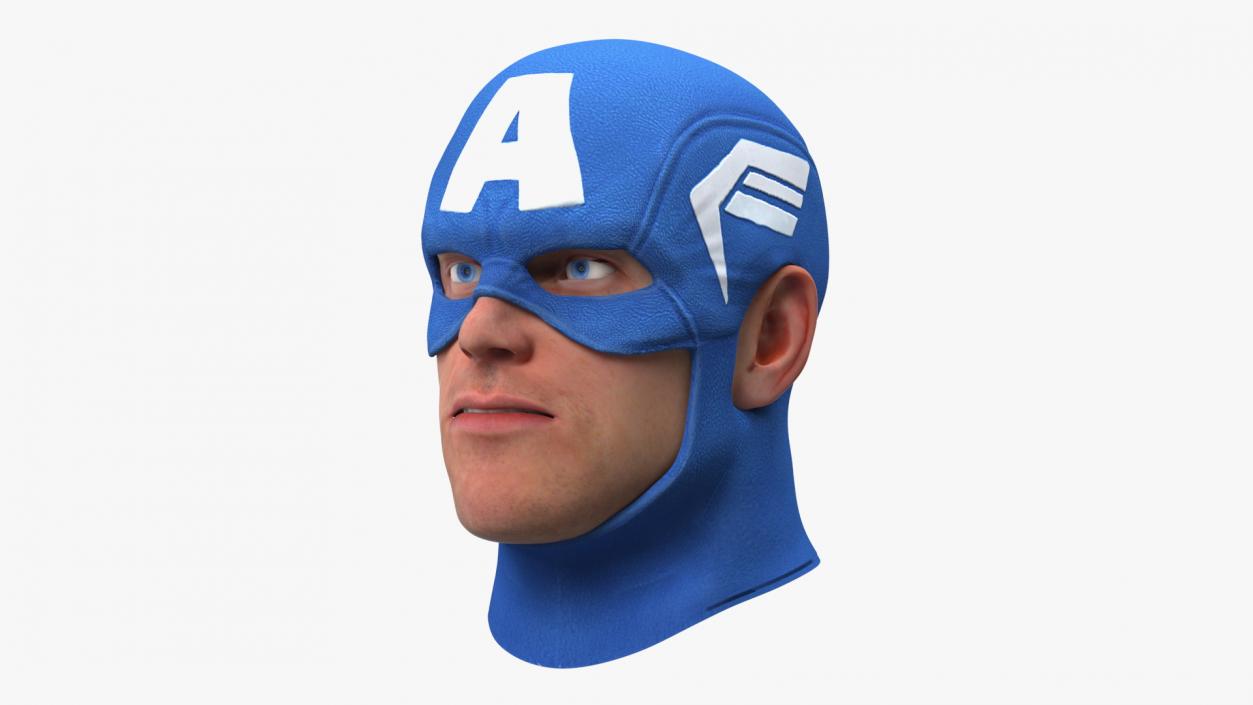 3D model Captain America Cartoon Head Rigged