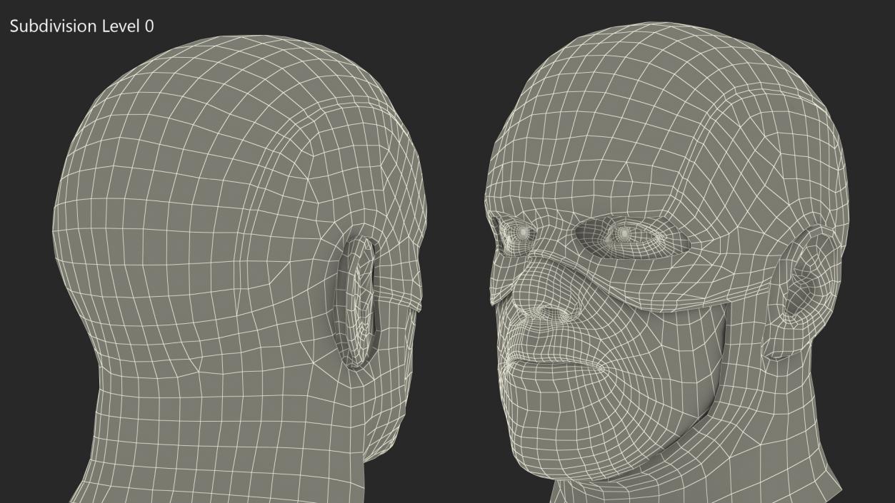 3D model Captain America Cartoon Head Rigged