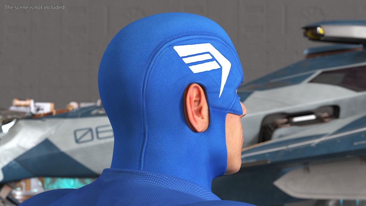 3D model Captain America Cartoon Head Rigged