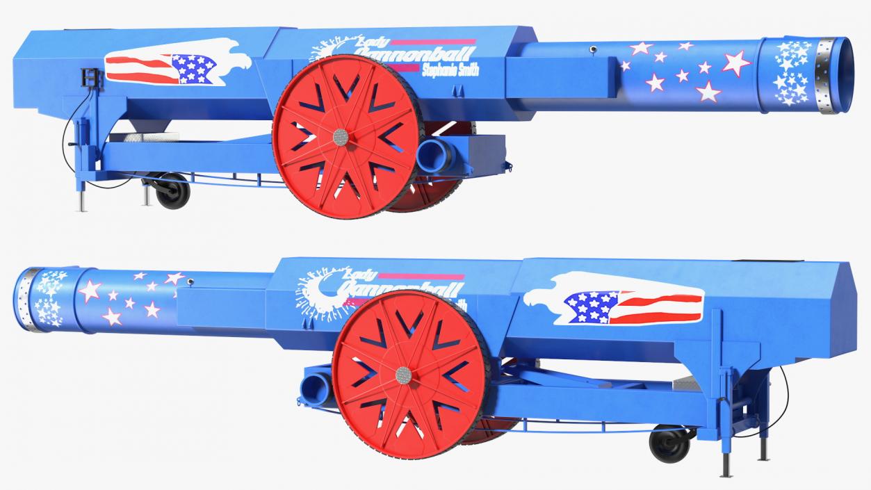 3D Human Cannonball Blue Rigged model