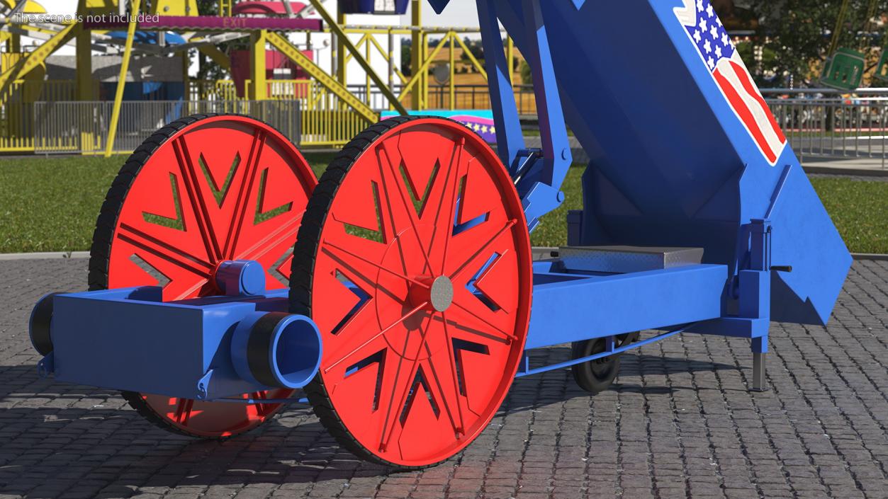 3D Human Cannonball Blue Rigged model