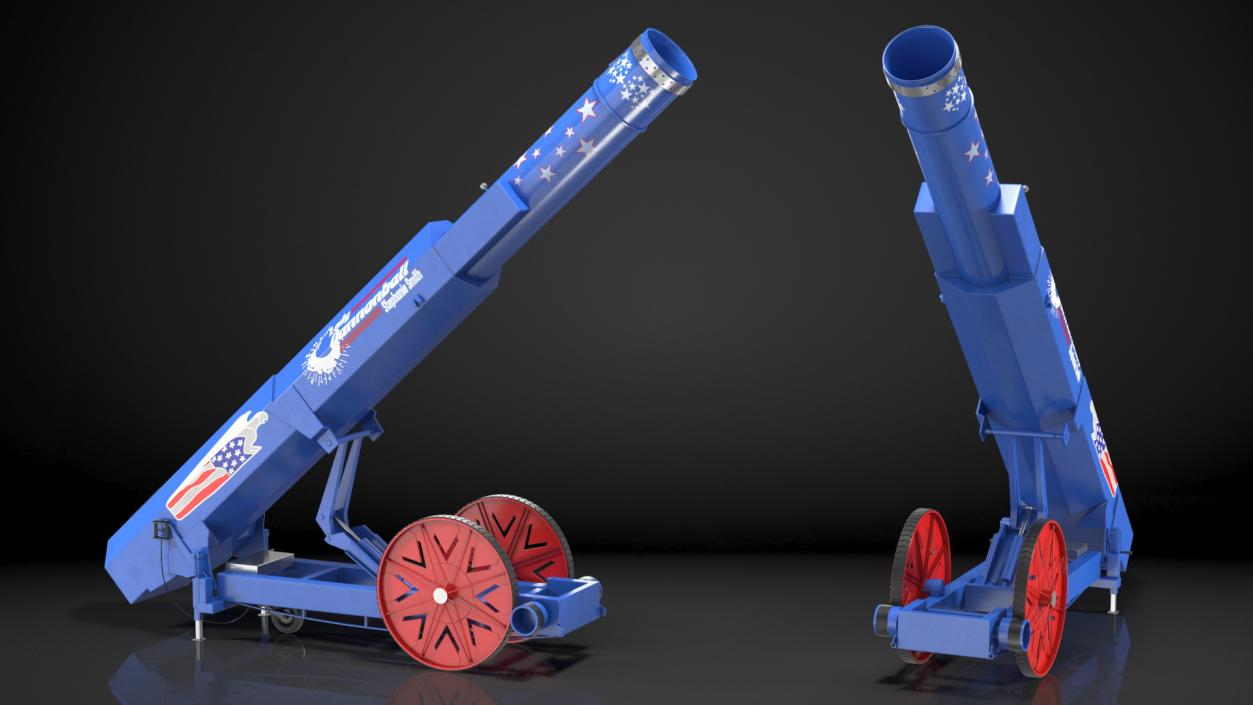 3D Human Cannonball Blue Rigged model