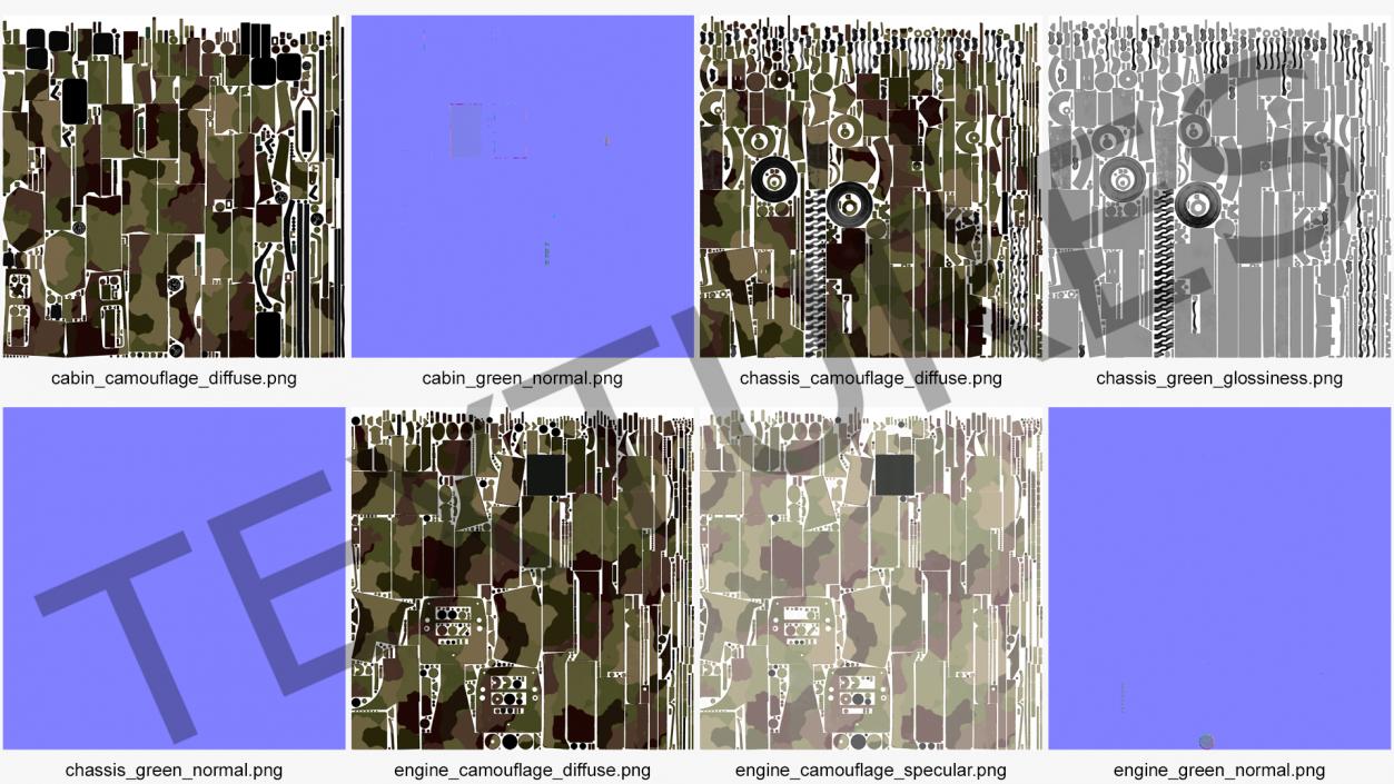 Pettibone Rough Terrain Camouflage Military Forklift 3D