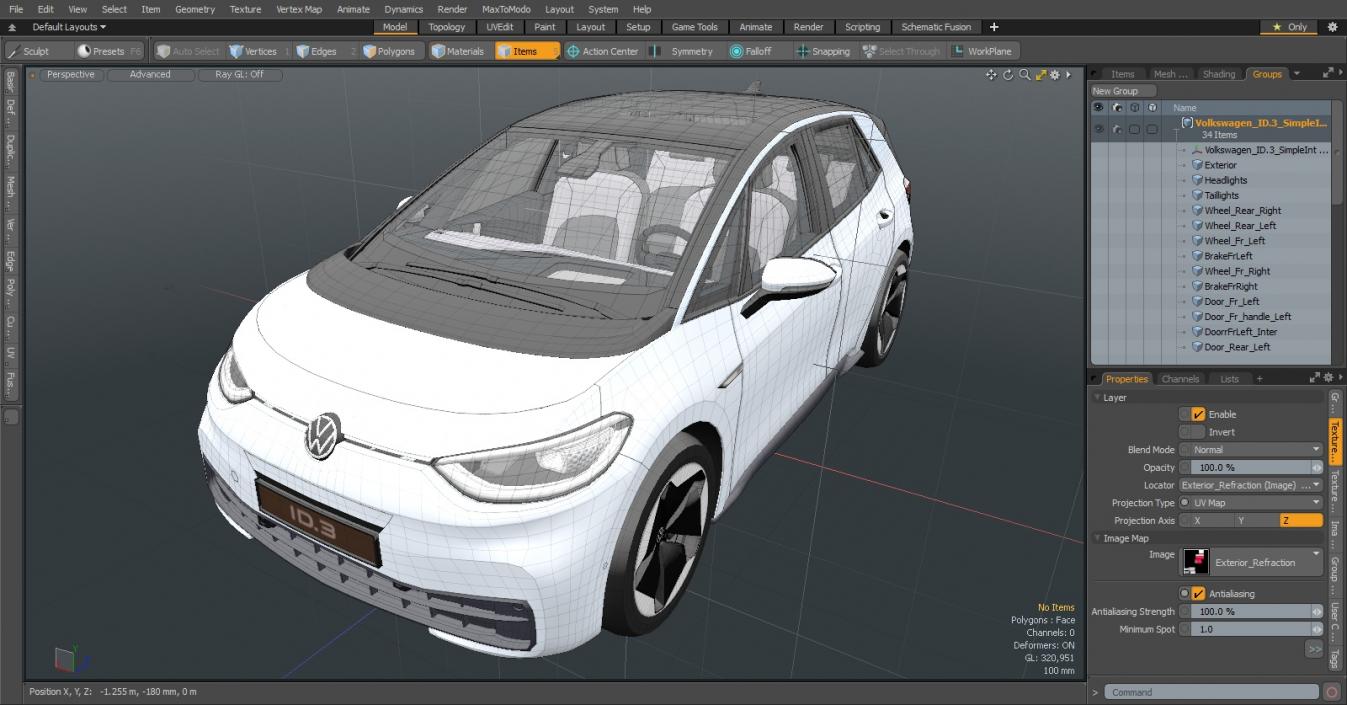 3D model Volkswagen ID3 Simple Interior