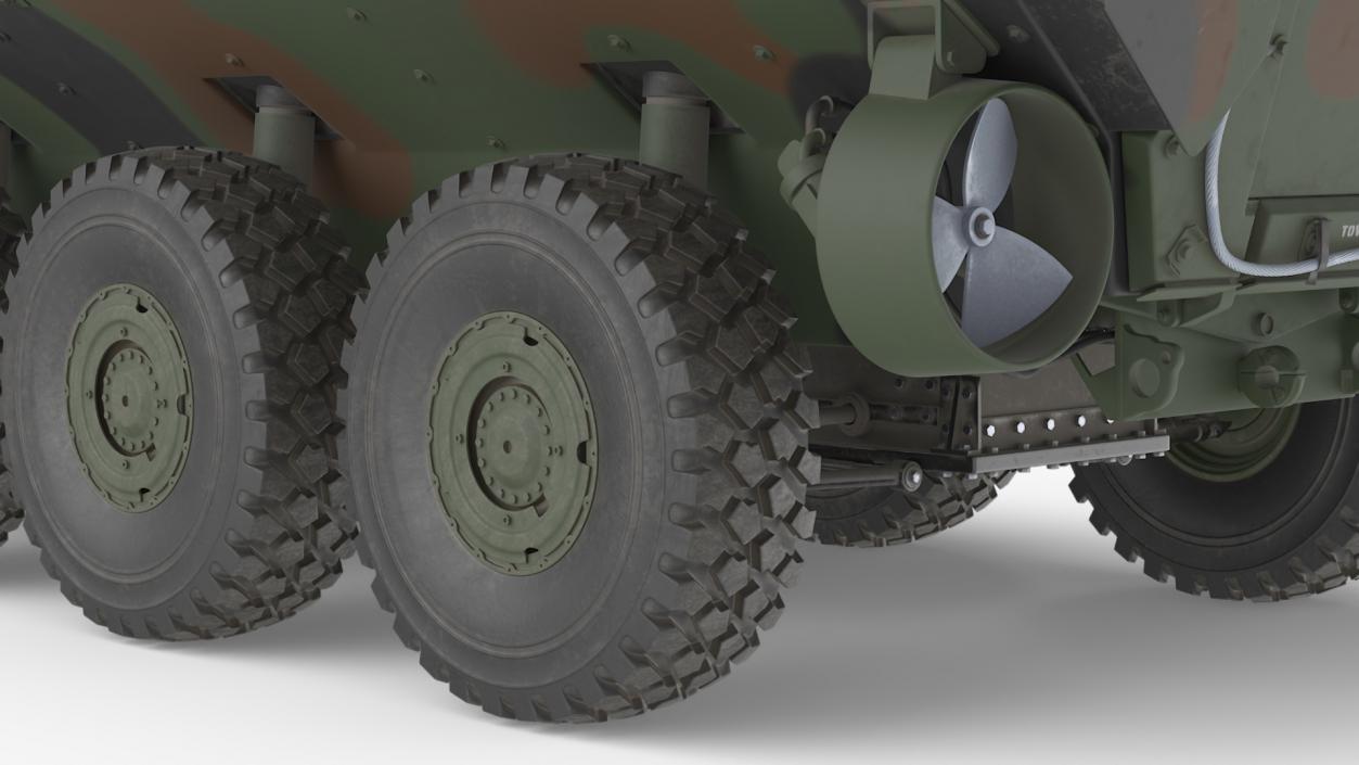 3D US Amphibious Combat Vehicle ACV Rigged for Cinema 4D model