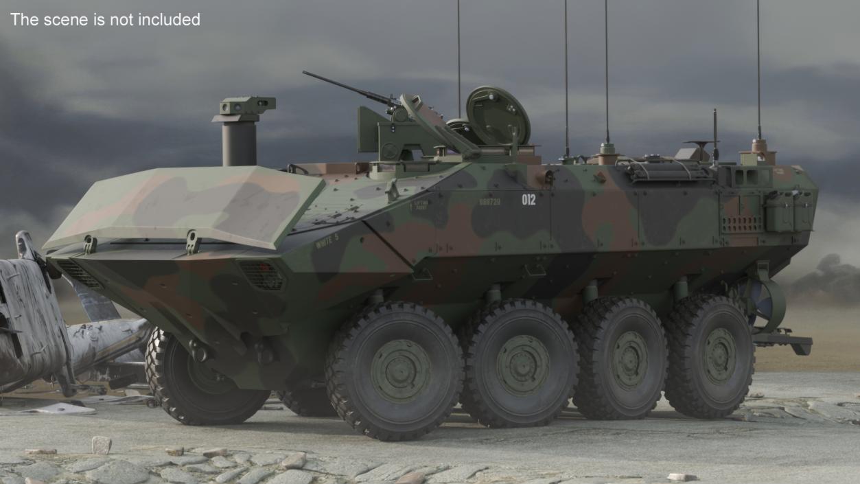 3D US Amphibious Combat Vehicle ACV Rigged for Cinema 4D model