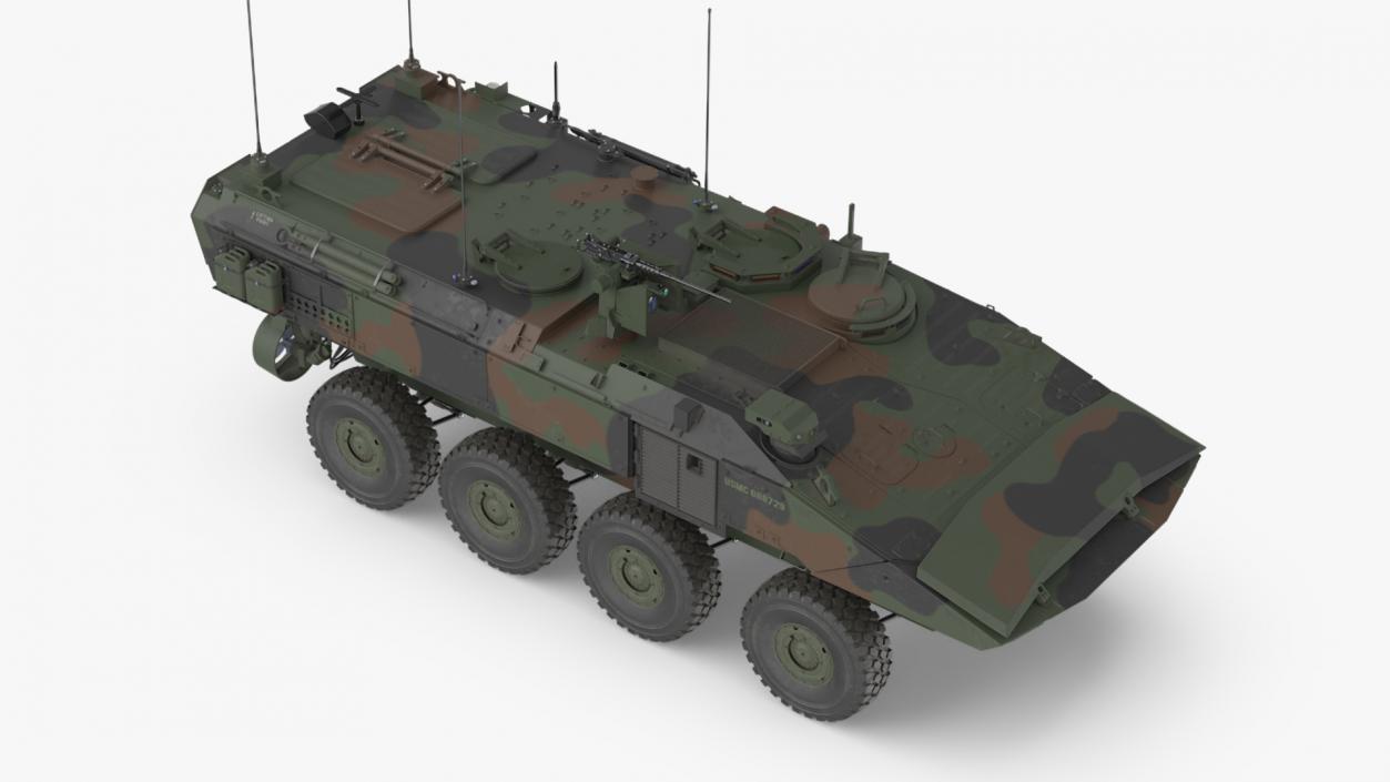 3D US Amphibious Combat Vehicle ACV Rigged for Cinema 4D model