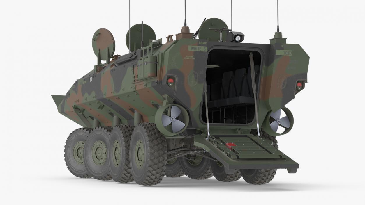 3D US Amphibious Combat Vehicle ACV Rigged for Cinema 4D model