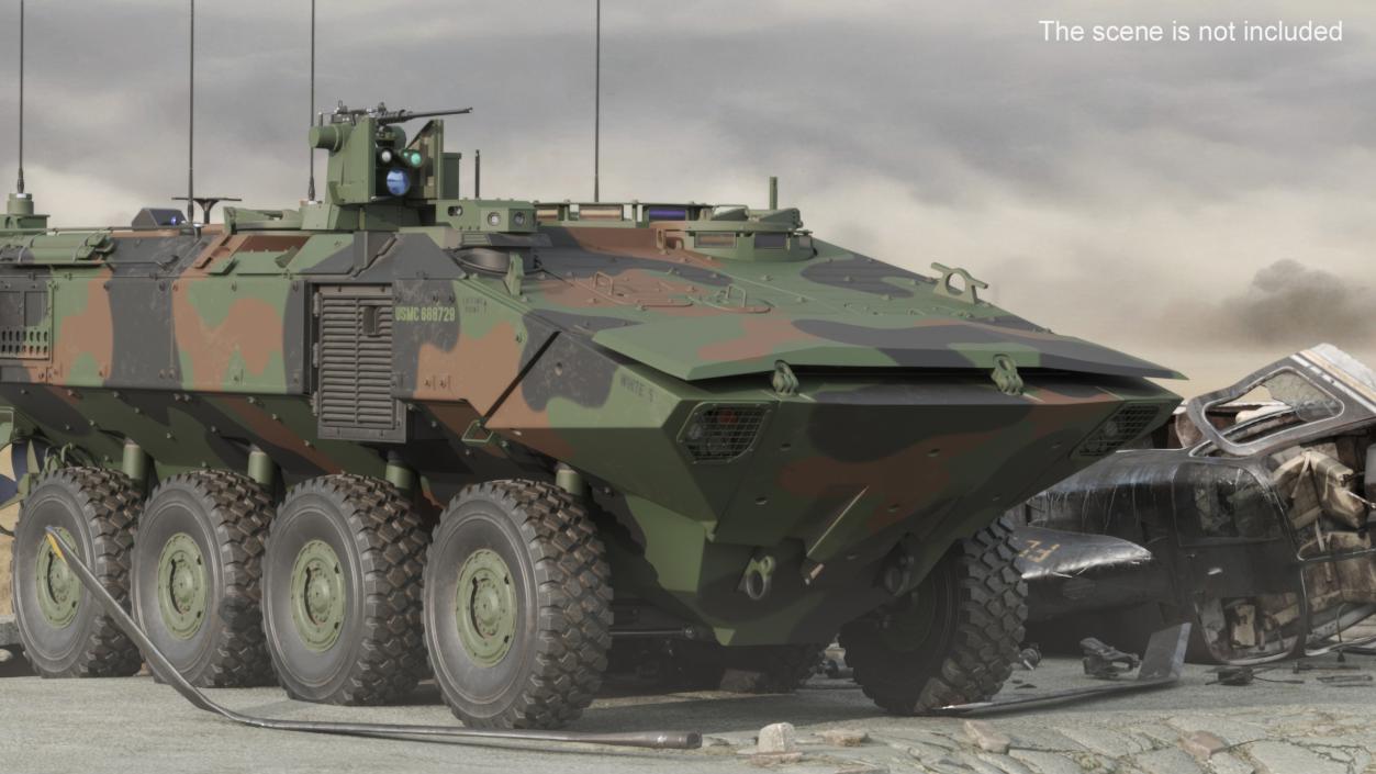 3D US Amphibious Combat Vehicle ACV Rigged for Cinema 4D model