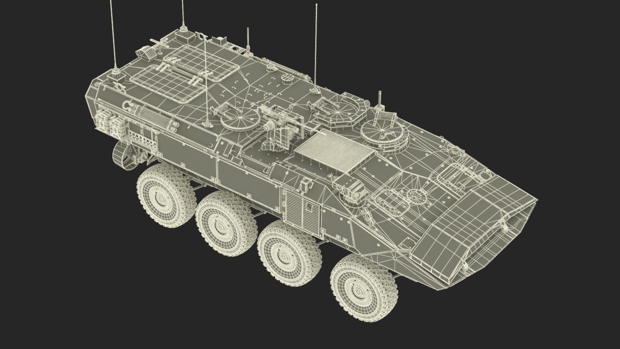 3D US Amphibious Combat Vehicle ACV Rigged for Cinema 4D model