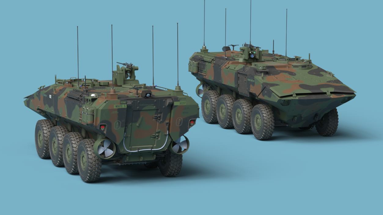 3D US Amphibious Combat Vehicle ACV Rigged for Cinema 4D model