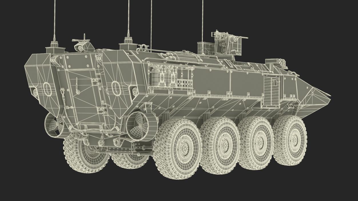 3D US Amphibious Combat Vehicle ACV Rigged for Cinema 4D model